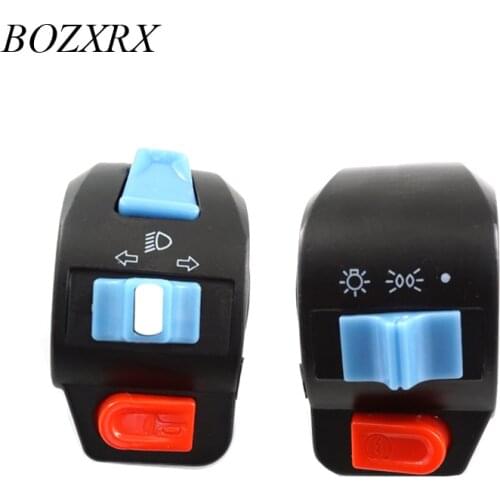 BOZXRX 7/8" Motorcycle Handle Bar Left Right Horn Turn Signal Electric Start Handlebar Controller Switch for Harley etc