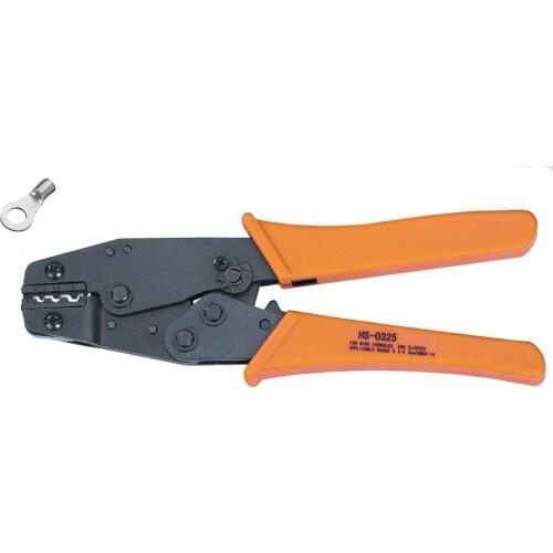 Free shipping HS-0325 Ratchet Crimping Plier European Style For Non-Insulated Terminals 20-14 AWG 0.75-2.5mm2 Multi hands tool