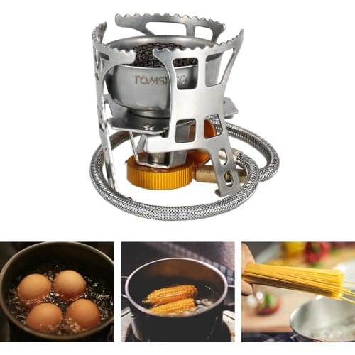 TOMSHOO Foldable Camping Stove Picnic Burners Outdoor Gas Stove Cooking Backpacking Hiking Butane Furnace Windproof Gas Stove