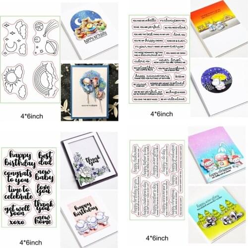 Happy Birthday Sentence Words Letter Rainbow Clound Clear Silicone Stamps DIY Scrapbook Craft Embossing Cards Paper Template New