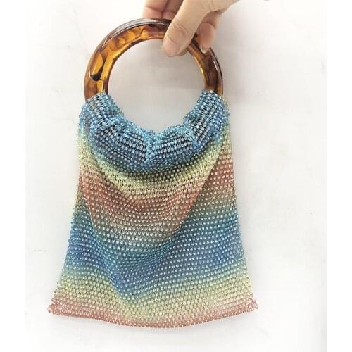 Diamond Multicolor Shopper Bag Flash Rhinestone Luxury Designer Handbag for Women Soft Top Handle Clutch Bags Women 2021 Z208