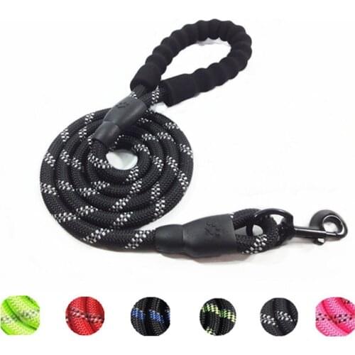 Pet Leash Reflective Multi-size Round Rope Dog Chain Foam Comfortable Handle Traction Rope Pet Walking Lead Puppy/Medium Pet