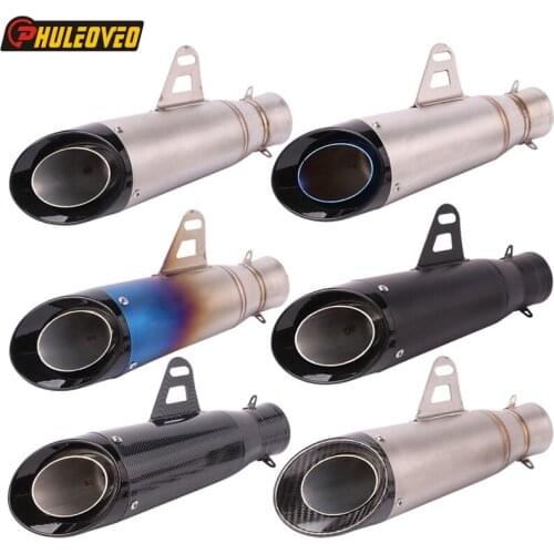 Universal Inlet 51mm Motorcycle Muffler Exhaust Escape Demper for CBR300 NK400 BJ600 R1 R3 R6 R25 ZX-6R MT09 MT07 Escape Moto