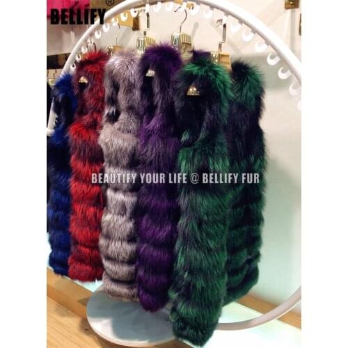 Womens European And american Fashion dyed Natural silver fox fur vest Female real fur coats wholesale winter clothes women