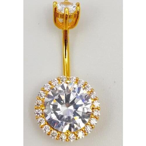 925 sterling silver belly button ring cubic zircon Navel Piercings Jewelry