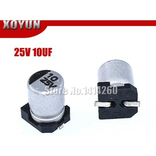10PCS Electrolytic capacitor 25V10UF 4*5.5mm SMD aluminum electrolytic capacitor 10uf 25v