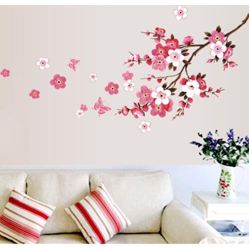 120x50cm Cherry Blossom flower Wall Stickers Waterproof living room bedroom Wall decals 739 Decors Murals poster