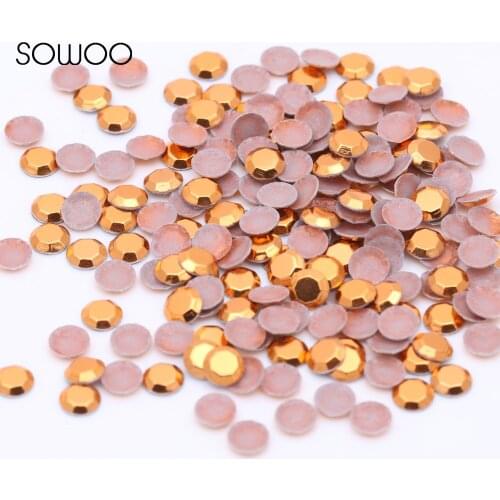 1440pcs/lot lead free Hot Fix Studs Gold color Wholesales Hot Fix nailhead Iron On Rhinestud baby rhinestone