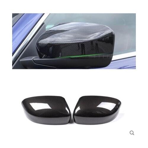 2pcs Carbon Fiber ABS Rearview Side Mirror Cover Trim Cap Decoration for Maserati Levante 2017-2018 Car Styling
