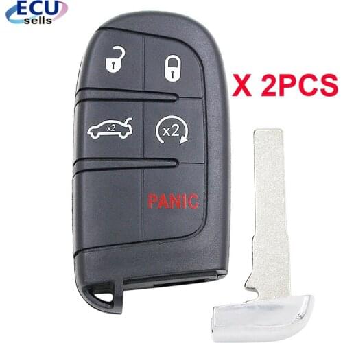 2PCS X 5 Button Replacement Remote Key Shell Case for Fiat 500X 500 500L 2016 2017 for Jeep Renegade Compass M3N-40821302