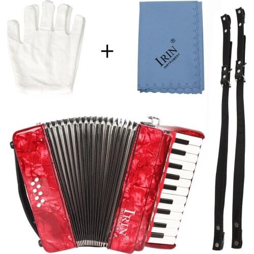22-Key 8 Bass Piano Accordion with Straps Gloves Cleaning Cloth Educational Music Instrument for Students Beginners Childern