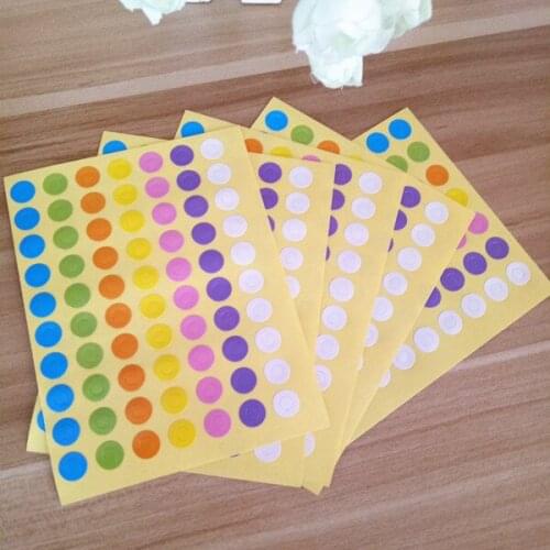 350pcs/lot Seven-color Small Circle Seal Sticker Baking Decoration Label Multifunction