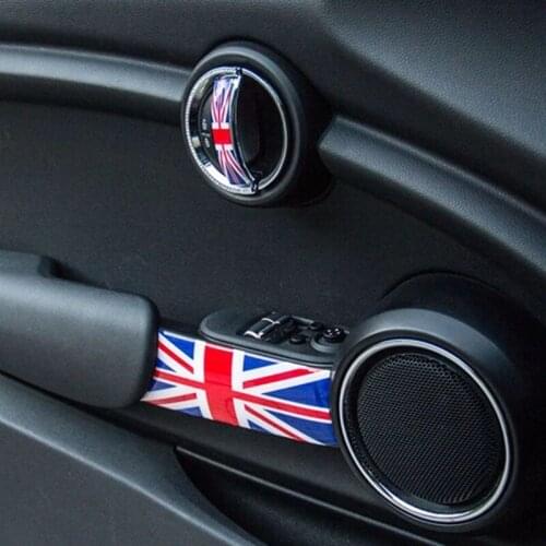 4pcs Car Styling Automobile 3D Stickers Wrapping Interior Door Handle Union Jack Car Stickers For BWM MINI Cooper JCW F55 F56