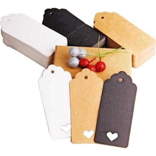 50PCS DIY Kraft Paper Tag Hollow Love Labels Card Hang Tag Wedding Party Note Blank price Hang tag Kraft Gift Wrapping Supplies