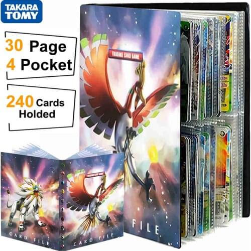 240 Card 4 Pocket Album Pokemon Book Cartoon Anime Livre Pokémon Map Binder Collection Playing Game Holder Folder Kids Toy Gift