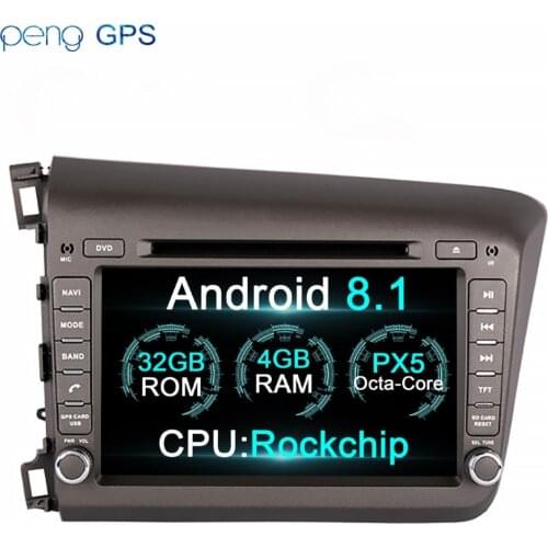 Car Stereo Android 8.1 For Honda CIVIC 2012-2015 Navigation in Vehicle GPS Car Multimedia Player Radio Head unit