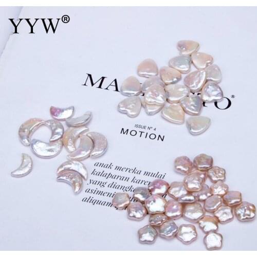 12mm Natural Freshwater Pearl Loose Beads for DIY Bracelet Necklace Jewelry Making Accessory Sold by PC White Heart/Star/Moon