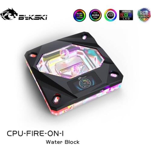 Bykski CPU Water Block use for INTEL LGA1156/1155/1151/1150 RGB/A-RGB LED Light Support 5V 3PIN / 4PIN 12V to Motherboard