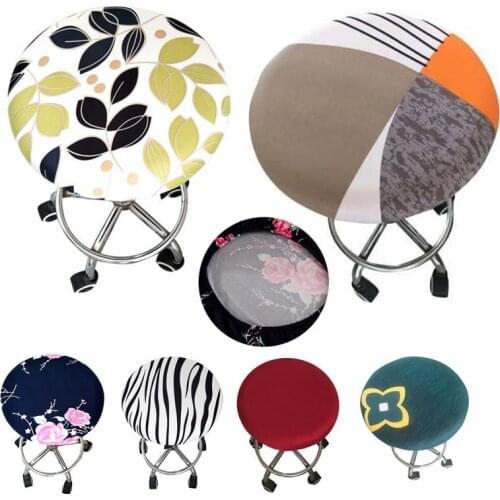 30cm-40cm New Round Chair Cover Bar Stool Cover Elastic Seat Cover Home Chair Slipcover Round Chair Bar Stool Floral Printed