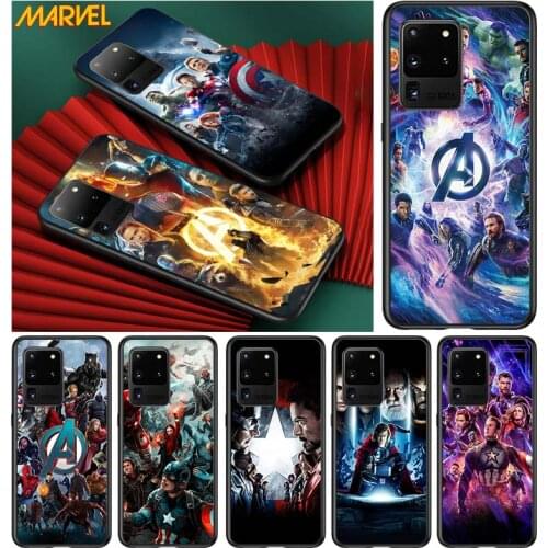 Marvel Avengers hero for Samsung S20 FE Ultra Plus A91 A81 A71 A51 A41 A31 A21 A11 A72 A52 A42 A22 Soft Black Phone Case