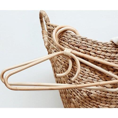 Children Rattan Hanger Clothes Rack Space Saving Personlized Hangers for Boutique Handmade Firmer Double Hook Creative