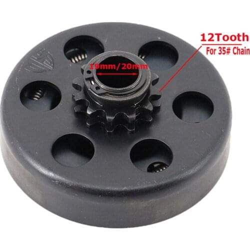 For GO Kart Minibike Fun Centrifugal Automatic Clutch 12T Teeth Tooth 35# Chain 19mm 20mm Karting engine
