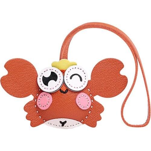 Luxury Mini Crab Bag Charm Genuine Sheep Skin Bag Pack Charm Pendant Real Leather Keychain Handmade Top Quality Trendy Bag Charm