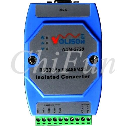 ADM-2720 Industrial photoelectric isolation RS232 to RS485 / 422 active lightning protection rail installation