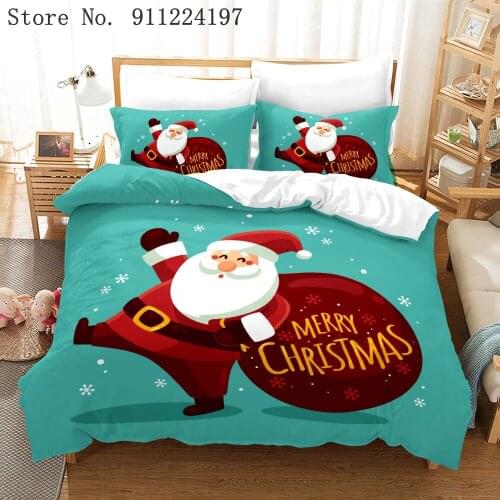 New Fashion Christmas Comforter Bedding Set Happy Santa Claus Duvet Cover Chirstmas Bedspread 3D Digital Printing Bed Linen