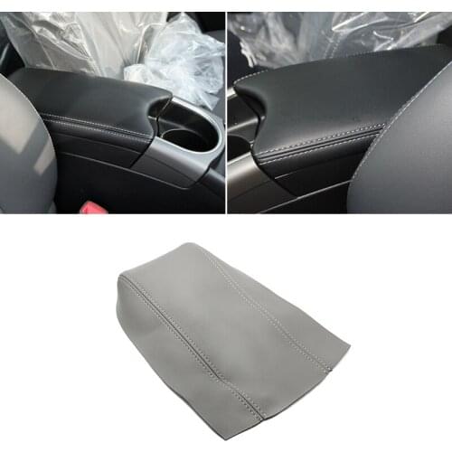 Gray Center Armrest Leather Cover For Toyota Prius 2010 2011 2012 2013 2014 2015 Car Central Armrest Box Skin Cover Sticker Trim