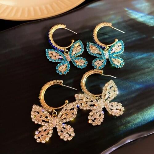 Summer new personality creative butterfly pendant earrings luxury fashion prom party earrings for women holiday gifts