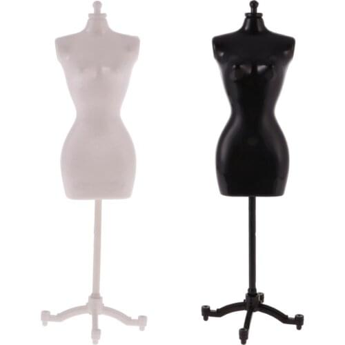 2 Pieces Display Holder Dress Clothes Mannequin Model Stand pretend play Furniture Toys fits for 12inch dolls to display