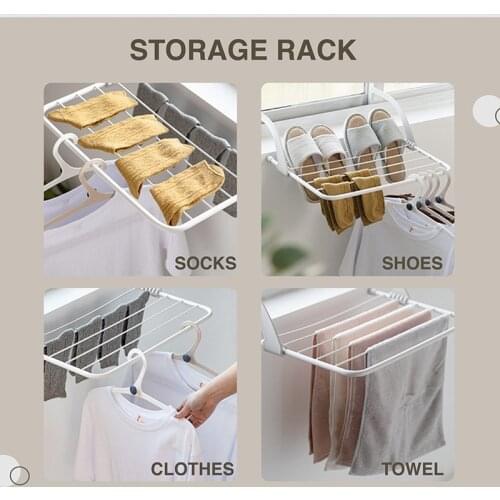 Multifunctional Foldable Drying Rack Household Indoor Outdoor Balcony Adjustable Shelf Clothes Towel Shoe Hanger TSLM