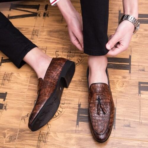 2019 Crocodile leather mens wedding shoes Italian dress shoes business fashion dress large size casual office oxford classic