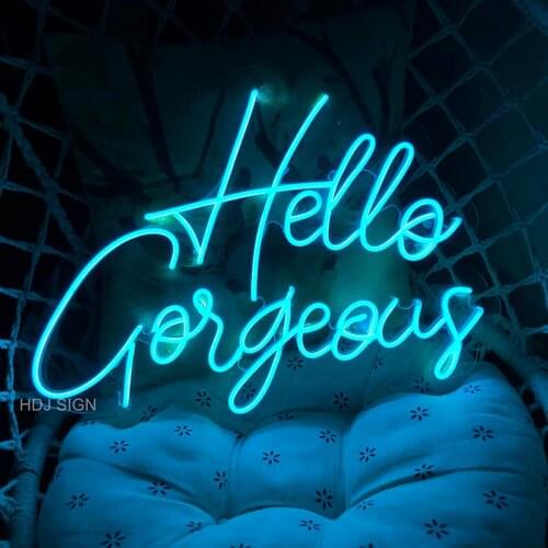Custom LED Neon Sign Hello Gorgeous Letter Wall Decor For Store Restaurant Birthday Engagement Wedding Party Neon Light