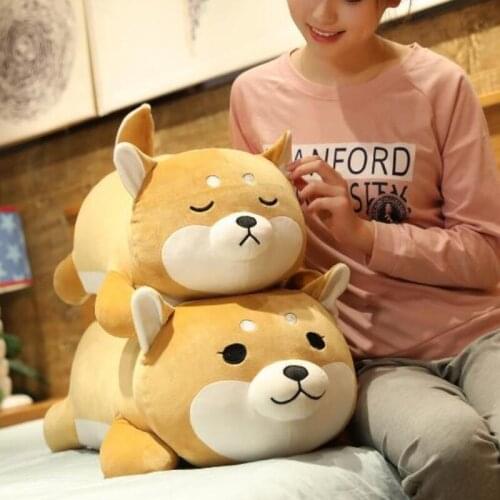 New Arrival 35-75CM Cute Corgi Shiba Inu Dog kawaii Plush Toys Lying Husky Pillow Stuffed Soft Animal Dolls Children Baby Gift