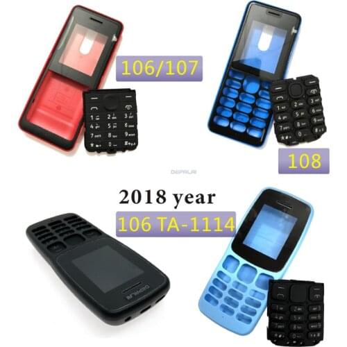New High Quality Housing For Nokia 106 107 108 2018 year 106 TA-1114 Mobile Phone Cover Case Keypad