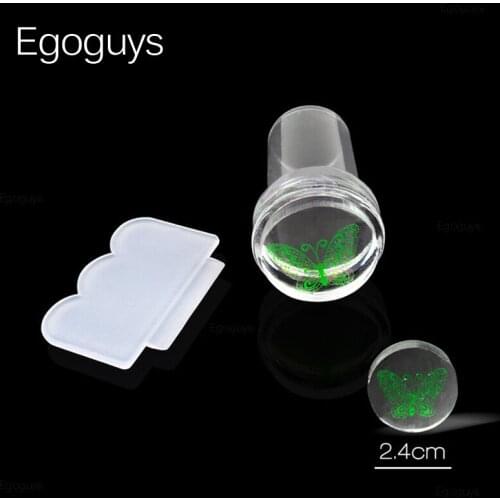 Transparent Nail Stamper Templates Plastic Silicone Jelly Head Stamp UV Gel Polish Scraper Nail Art Flower Print Stamping Plates