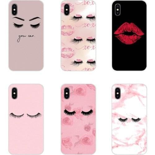 Eyelash Makeup Lip Accessories Phone Shell Covers For Samsung A10 A30 A40 A50 A60 A70 M30 Galaxy Note 2 3 4 5 8 9 10 PLUS
