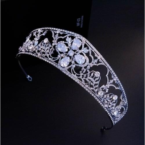 Luxury Cubic Zirconia Wedding Tiara CZ Crown Bridal Queen Princess Rhinestone Pageant Diadem Headbands Wedding Hair Accessories
