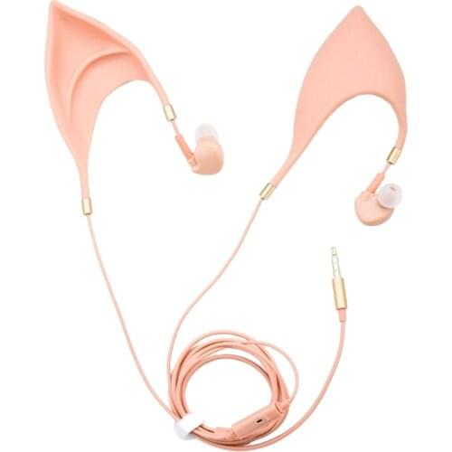 Cosplay Earphone Elf Earbuds Sport Earphones In-Ear Headphones Hands-Free Headset with Mic for IPad Smart Phone Computer