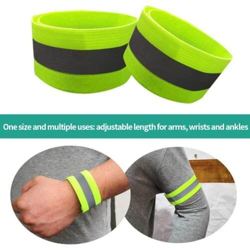 Reflective Bands Elasticated Armband Wristband Ankle Leg Straps Safety Reflector Tape Straps for Night Jogging Walking Biking