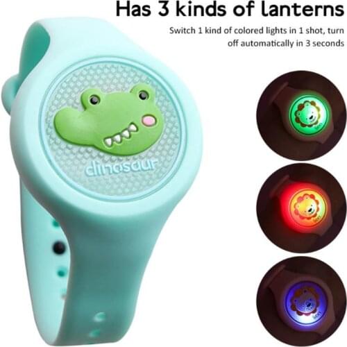 Luminous Mosquito Repellent Bracelet Baby Kids Cartoon Plant Anti Mosquito Watch P31B