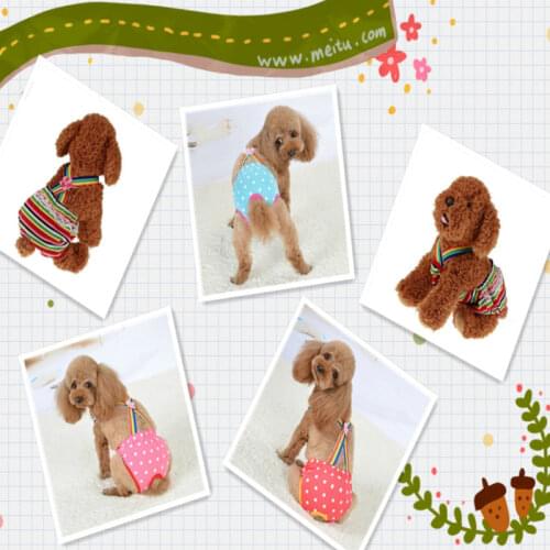 Breathable Colorful Dog Physical Pant Sanitary Puppy Shorts Dog Diapers Pet Panties Flower Cute Cotton Soft Dog Underwear