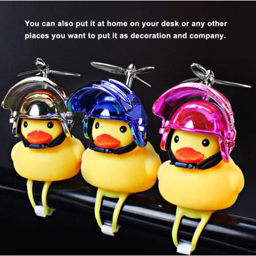 Car Decoration Gift Small Yellow Duck with Helmet Car Decoration Accessories Wind-breaking Wave-breaking Duck Cycling Decor