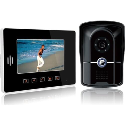SYSD Video Doorbell Camera 7 Inch Color LCD Video Door Phone Intercom System Unlock Touch Buttons
