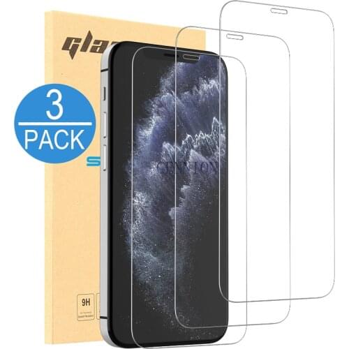 3pcs in 1 package Tempered Glass screen Protector for iPhone 12 mini 5.4" pro 6.1" pro max 6.7" XR XS X 8 7 6s plus 5s 300pcs