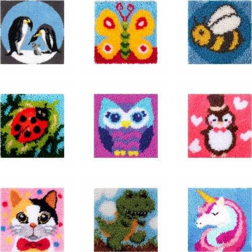 Animals Latch Hook Knooppakket kussen knopen Smyrna Knooppakket Smyrna Package Cushion Needlework Button Package knoop kussen