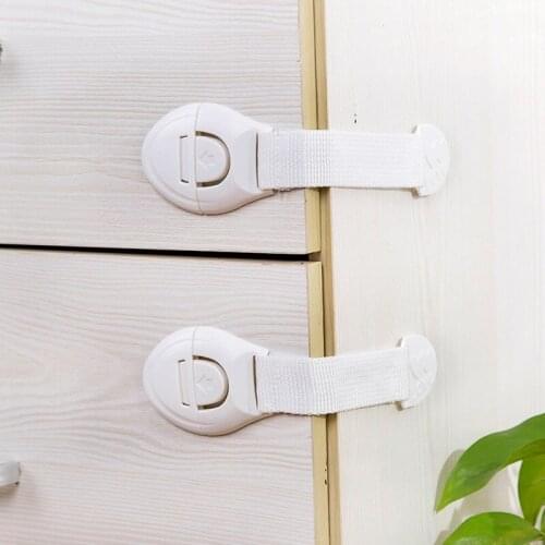 2pcs Household Multifunctional Safety Lock Drawer Lock Cabinet Door Lock Refrigerator Lock Plastic Material Extension Lock