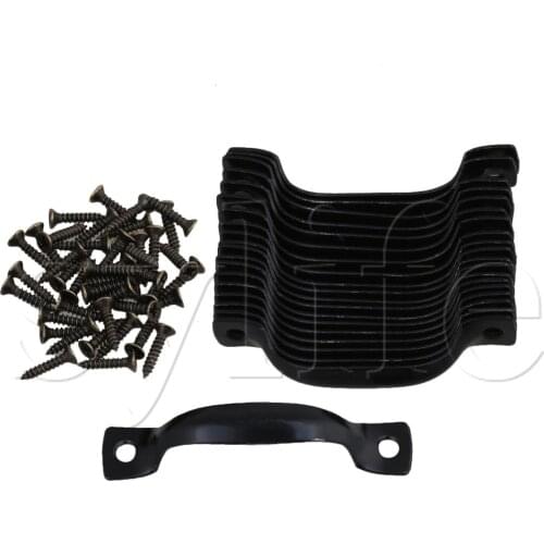 20 x Jewelry Box Case Door Drawer Mini Arched Pull Handle Black Hardware 52x11mm